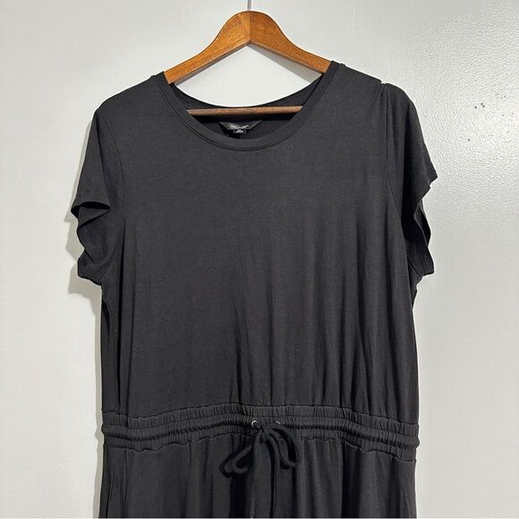 Vera Wang "Simply Vera" Sharkbite Hem Jersey Knit Dress Black Size Large XL - Picture 2 of 6